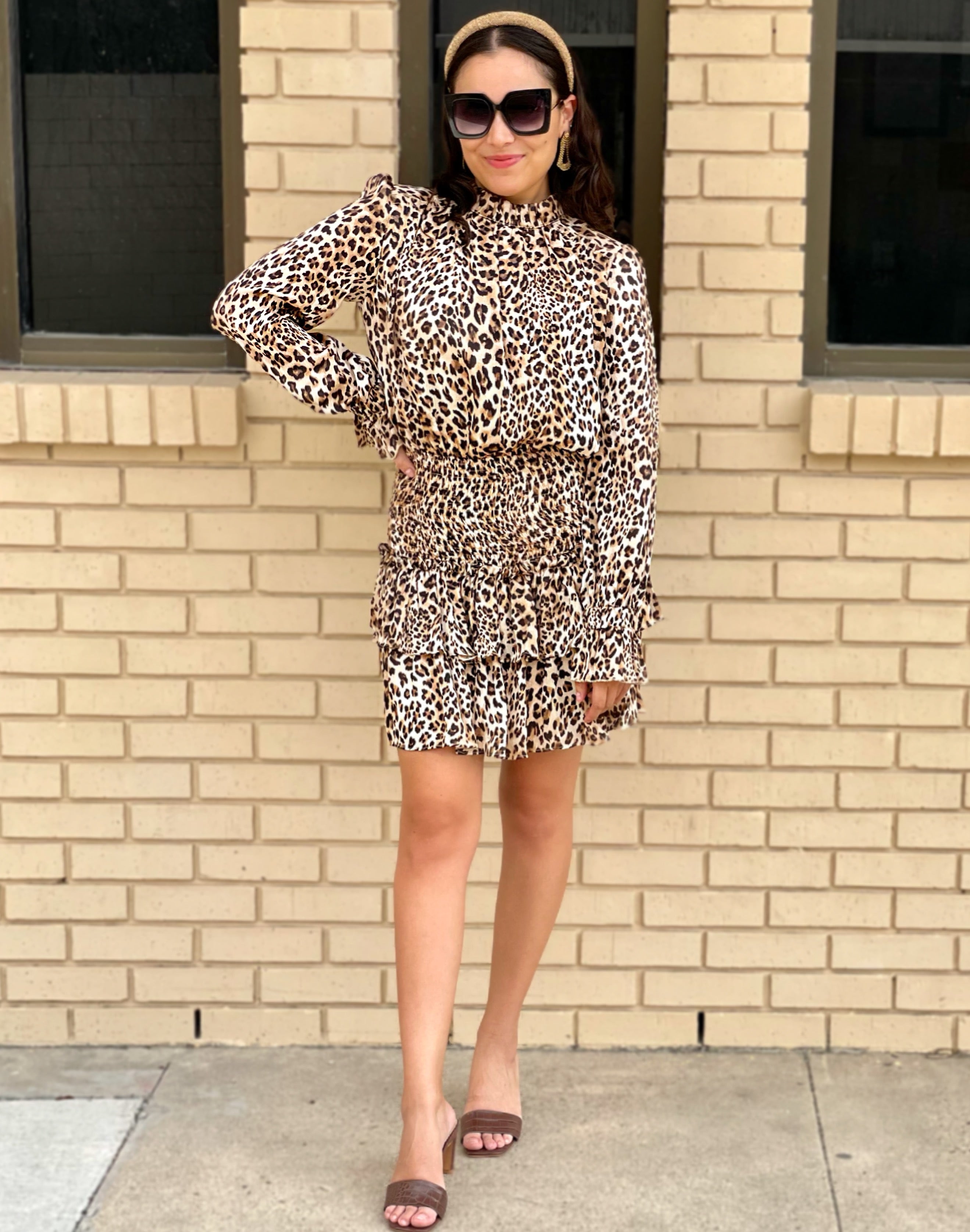 Leopard Smocked Dress