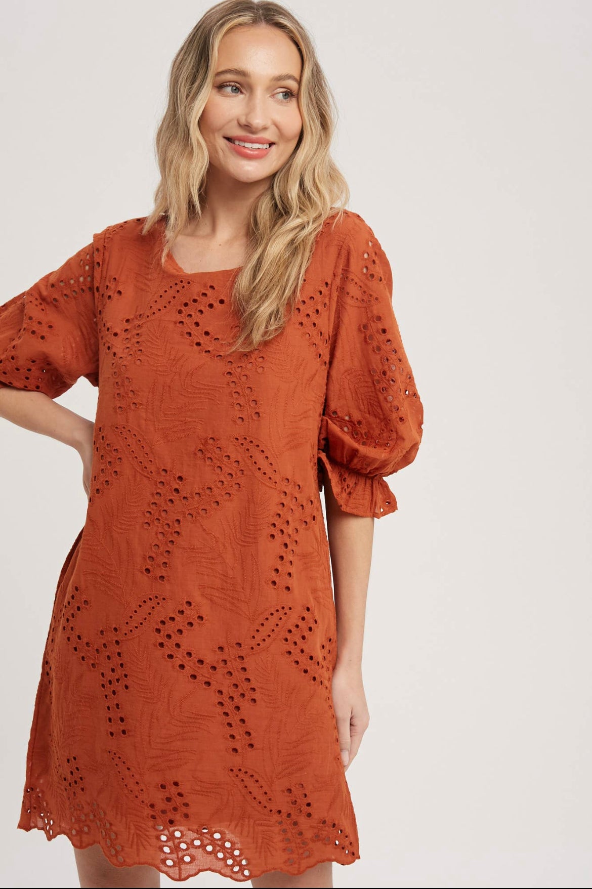 Terracotta Eyelet Dress