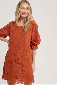 Terracotta Eyelet Dress