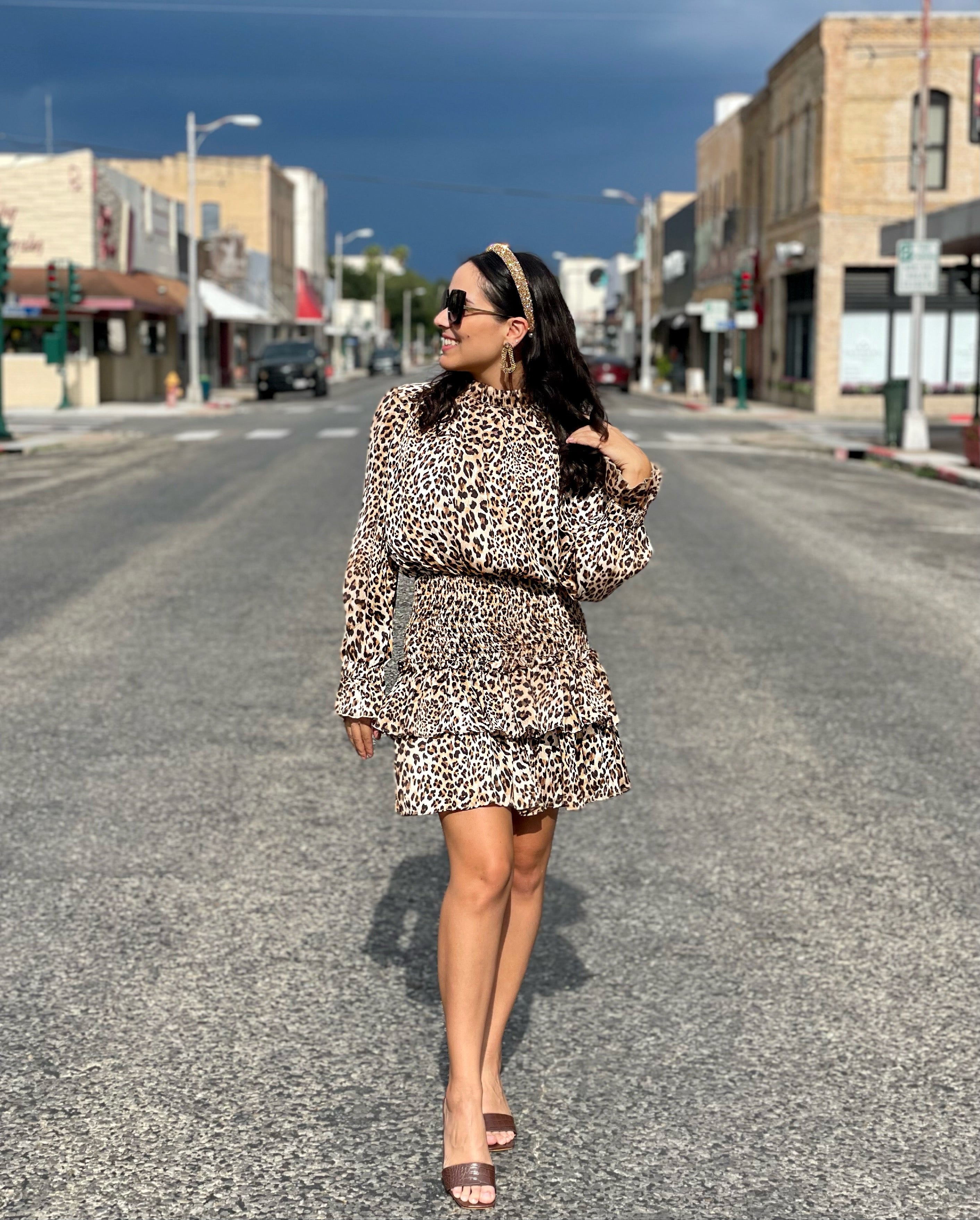 Leopard Smocked Dress